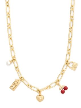 COACH Signature Cherry Charm Bib Necklace